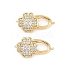 Brass Micro Pave Clear Cubic Zirconia Fold Over Clasps KK-U043-20G-1