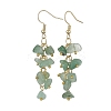 Natural Green Aventurine Chips Dangle Earrings EJEW-JE05266-05-1