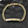 Brass Micro Pave Clear Cubic Zirconia Link Bracelets BJEW-F498-03B-G-3