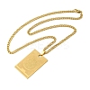 201 Stainless Steel Islamic Allah Rectangle Twisted Chain Necklaces NJEW-Q002-07G-2