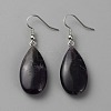 Natural Amethyst Teardrop Dangle Earrings with Steel Iron Pins for Women EJEW-WH0033-14B-1