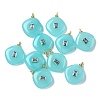 Dyed Natural White Jade Pendants G-H328-06G-A12-1