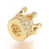 Brass Micro Pave Cubic Zirconia Beads ZIRC-G166-39G-2