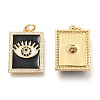 Brass Micro Pave Clear Cubic Zirconia Pendants ZIRC-B0004-08G-A-2