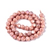 Ombre Effect Dyed Electroplate Opaque Glass Beads Strands EGLA-Q130-01A-17-3