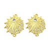 Rack Plating Brass Pave Clear Cubic Zirconia Star Connector Links KK-B091-38G-1