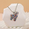 Alloy Colorful Rhinestone Pendant Necklaces for Kid FS-WG8D677-01-1
