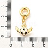 Brass Enamel Sport European Dangle Charms KK-U048-03G-02-3