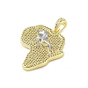 Brass Micro Pave Cubic Zirconia Pendants KK-E111-22G-2