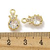 Brass Micro Pave Cubic Zirconia Charms KK-L075-014G-3