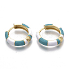 Brass Huggie Hoop Earrings EJEW-S209-08C-3