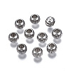 Tarnish Resistant 201 Stainless Steel Corrugated Beads STAS-S117-014A-1