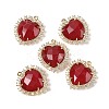 Dyed Natural White Jade Faceted Heart Pendants G-I382-03G-05-1
