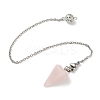 Cone Natural Rose Quartz Pointed Dowsing Pendulums HJEW-JM04048-02-2