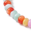 Rondelle Dyed Natural Freshwater Shell Beaded Stretch Bracelets for Women BJEW-JB10928-3