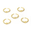 Clear Cubic Zirconia Initial Letter Open Cuff Ring RJEW-H120-09G-F-4