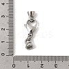 304 Stainless Steel Lobster Claw Clasps and Cord End STAS-B128-08P-01-3