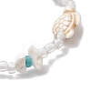 Synthetic Turquoise & Magnesite Beads Stretch Bracelets BJEW-JB11672-4