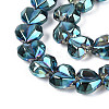 Electroplate Transparent Glass Beads Strands EGLA-B012-AB18-3