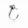 Alloy Elephant Open Cuff Ring for Women RJEW-T009-32AS-3