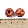 Christmas Printed Schima Wood European Beads WOOD-I015-01R-3