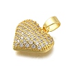 Rack Plating Brass Micro Pave Cubic Zirconia Pendants KK-I716-08G-2