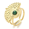 Ion Plating(IP) 304 Stainless Steel Synthetic Malachite Cuff Rings G-Z056-02G-03-1