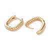 Half Spiral Rectangle Brass Hoop Earrings for Women LS-EJEW-B056-18G-2