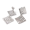304 Stainless Steel Double Rhombus Dangle Stud Earrings for Women EJEW-G328-13-3