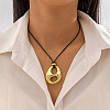 Alloy & CCB Plastic Teardrop Pendant Black Cord Necklaces FS-WG4655B-05-1