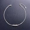SHEGRACE Rhodium Plated 925 Sterling Silver Double Layered Anklet JA55A-2