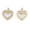Brass Micro Pave Clear Cubic Zirconia Pendants KK-G431-17G-1
