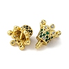 Brass Micro Pave Cubic Zirconia Screw Clasps KK-Z078-42G-2