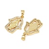 Brass Micro Pave Cubic Zirconia Pendants KK-S526-43G-2