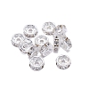 Rondelle Brass Rhinestone Spacer Beads FS-WG29681-05-1