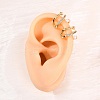 Brass Micro Pave Clear Cubic Zirconia C-Shaped Cuff Earrings LS-EJEW-D328-08G-3