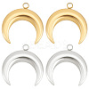 12Pcs 2 Colors Ion Plating(IP) 304 Stainless Steel Pendants STAS-BBC0002-05-1