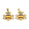 Brass Micro Pave Cubic Zirconia Pendants KK-F908-01G-C01-1