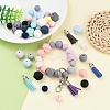 DIY Silicone Bead & Faux Suede Tassel Pendant Decorations Making Kits DIY-YW0010-10-5