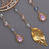 Brass Wire Wrapped Natural Sodalite Chips Tree of Life Pendant Decorations HJEW-D302-07B-3