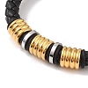 Ion Plating(IP) Braided Microfiber Leather Cord Bracelets BJEW-B096-17G-2