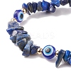 7Pcs 7 Style Natural Mixed Stone Chips & Resin Evil Eye Braided Bead Bracelets Set BJEW-JB08495-6