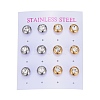 304 Stainless Steel Stud Earrings EJEW-L251-A01-2