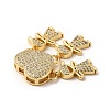 Rack Plating Brass Micro Pave Cubic Zirconia Pendants KK-E072-01G-3