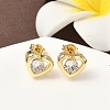 Brass Micro Pave Clear Cubic Zirconia Stud Earrings LS-EJEW-D323-06G-1