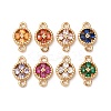 Brass Pave Cubic Zirconia Connector Charms ZIRC-L105-02G-1