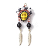 Seed Glass & Synthetic Turquoise Pendant PALLOY-MZ00243-04-1