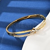 201 Stainless Steel with Rhinestone Bangles for Women LS-BJEW-B138-03G-2