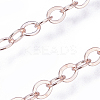 Brass Flat Oval Cable Chains X-CHC025Y-RG-2