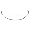 2MM Natural & Synthetic Mixed Gemstone Gradient Color Faceted Round Beaded Necklaces for Women NJEW-JN05865-04-2